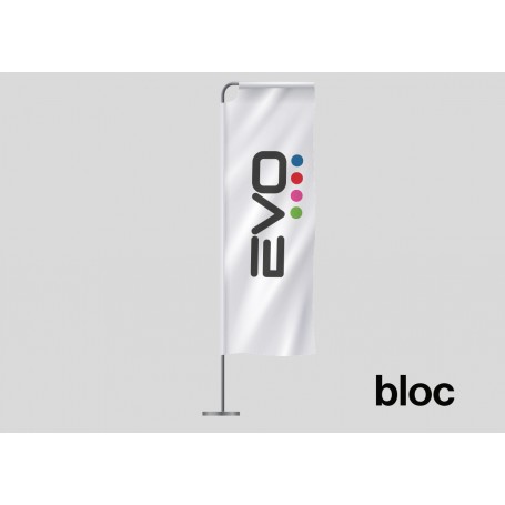 Drapeau publicitaire (oriflamme ou beach flag) modèle Bloc